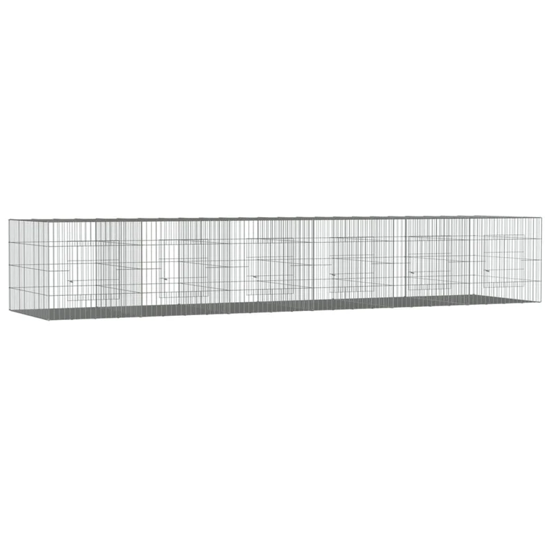 Cage à lapin 6 panneaux 327 x 79 x 54 cm Fer galvanisé Argent 02_0041693