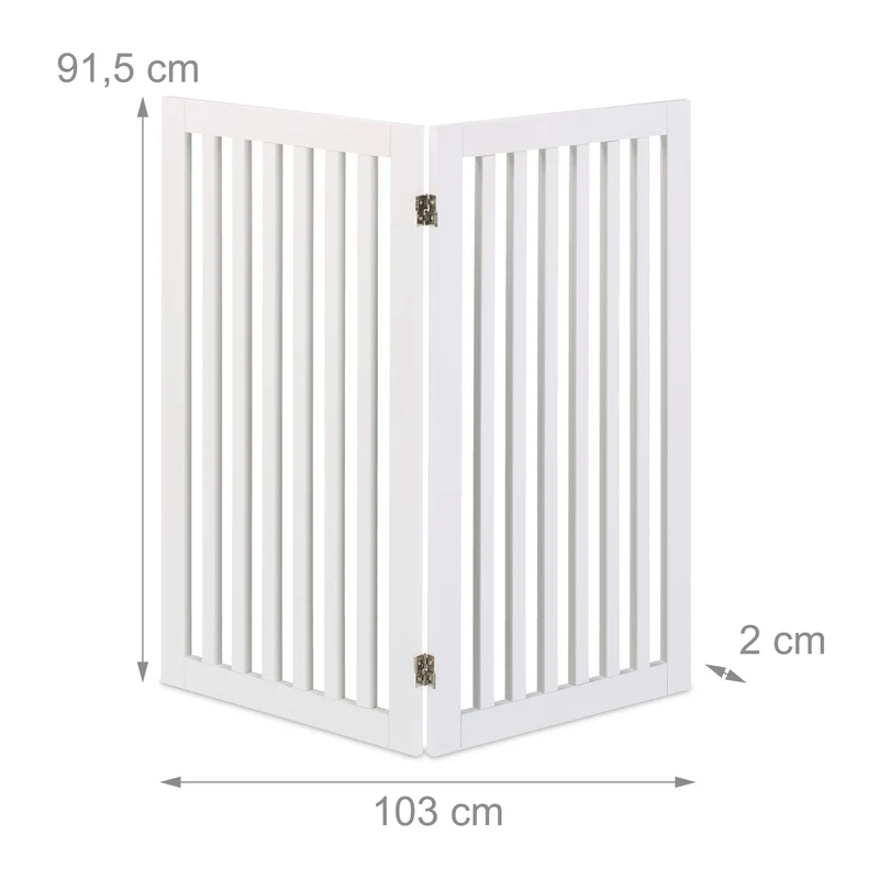 Barrière de sécurité pliable pour chien escalier porte 91,5 x 103 x 2 cm installation flexible en MDF blanc 13_0015340