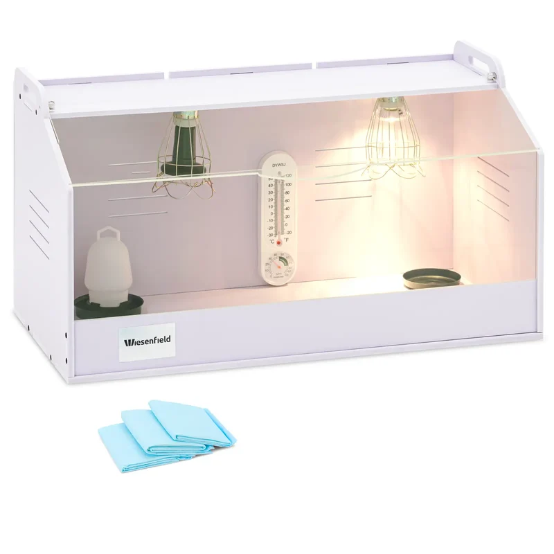 Cage d'élevage poussins jusqu'à 36 °c 78 x 40 x 42 cm MDF PVC blanc 14_0008499