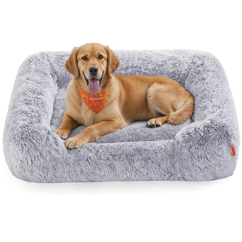 Panier pour chien lit pour animaux 71 x 55 x 18 cm coussin canapé rembourrage doux bords surélevés housse amovible et lavable antidérapant gris ombré 12_0006821