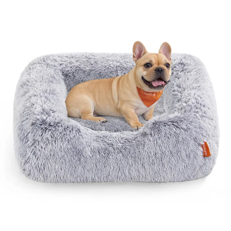 Panier pour chien lit pour animaux 71 x 55 x 18 cm coussin canapé rembourrage doux bords surélevés housse amovible et lavable antidérapant gris 12_0006819