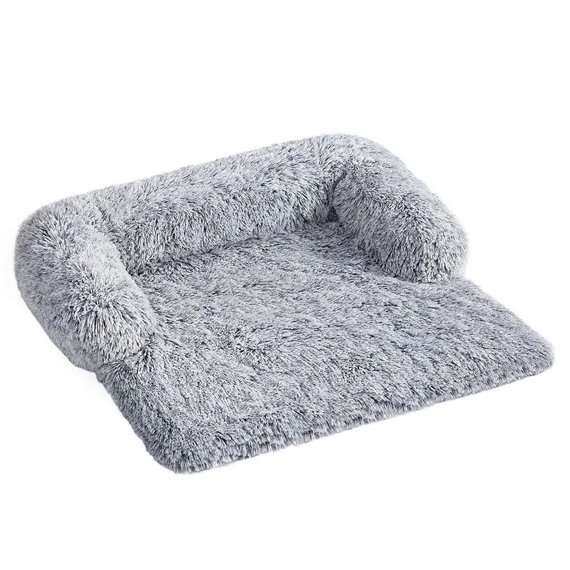 Panier pour chien tissu peluche tapis couverture de protection pour canapé taille xl pour chiens de moyenne et grande taille 110 x 95 x 18 cm gris ombré 12_0005944