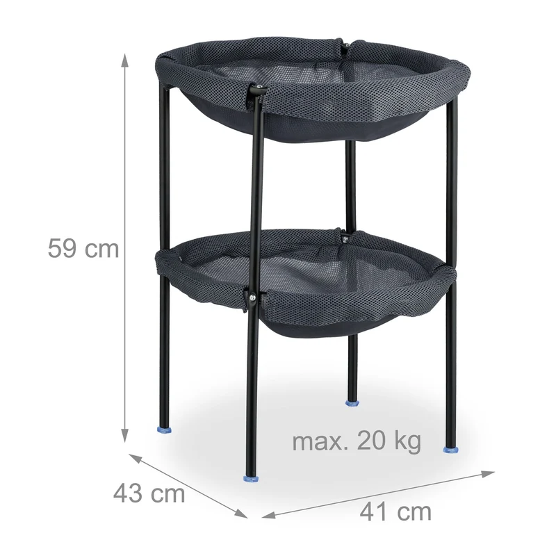 Hamac pour chats double confort design moderne 80 x 50 x 20 cm en acier noir 13_0016847
