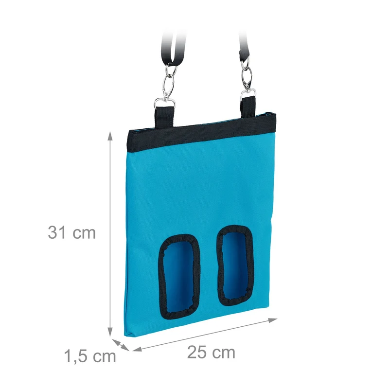 Sac à foin suspendu pratique pour petits animaux 31 x 25 x 1,5 cm favorise l'alimentation naturelle en coton beige 13_0014031