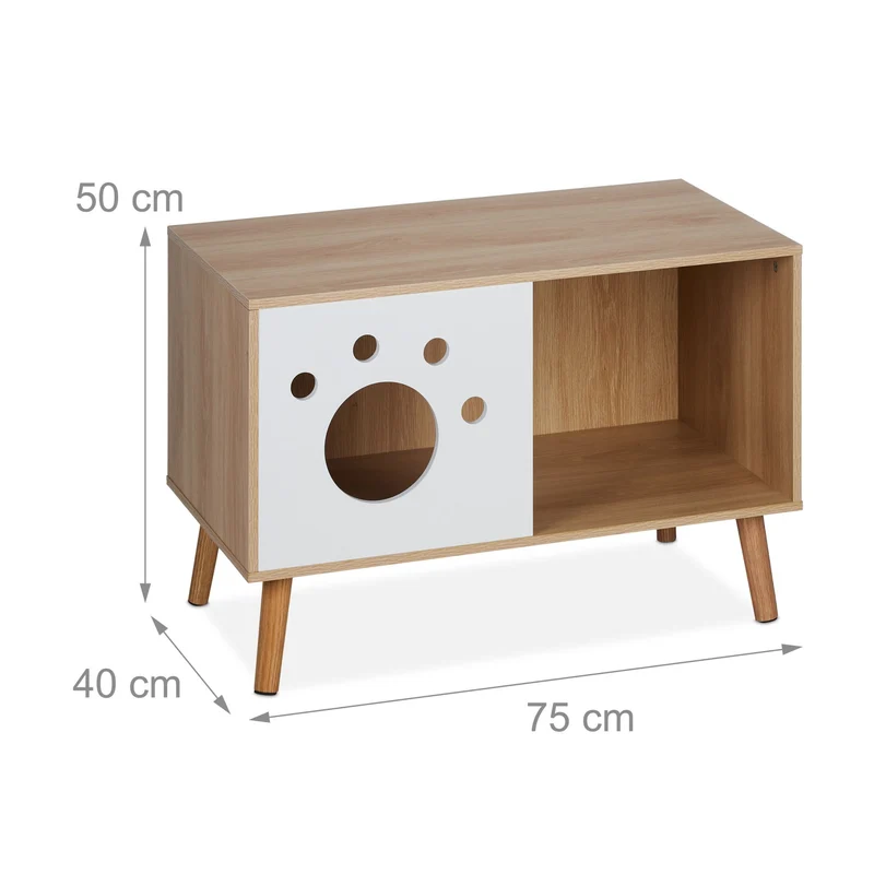 Meuble de toilette cosy design moderne salon chambre 40 x 60 x 40 cm en bois marron 13_0014355