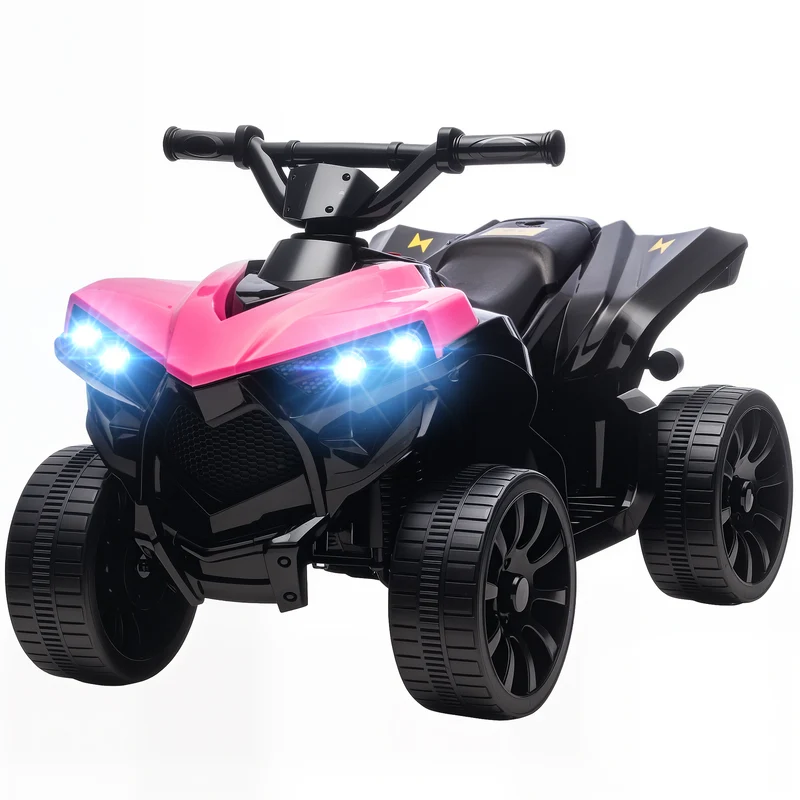 Quad électrique enfant jardin 70 x 42 x 45 cm musique intégrée phares lumineux assise stable design tendance en PP rose 21_0000622