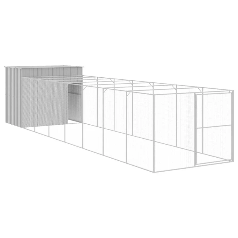 Niche pour chien avec cour clair 214 x 865 x 181 cm gris 02_0043512