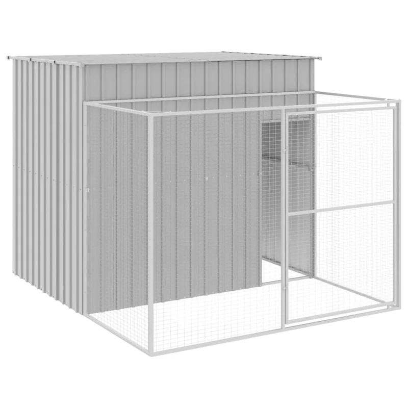 Niche pour chien avec cour clair 214 x 253 x 181 cm gris 02_0043506