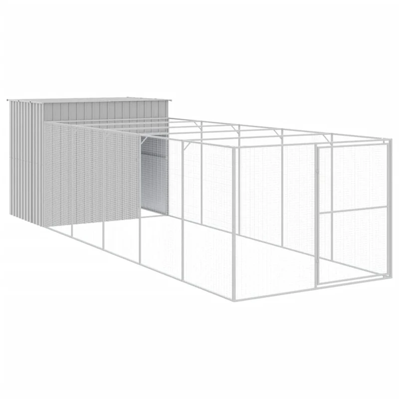 Niche pour chien avec cour clair 214 x 661 x 181 cm gris 02_0043509