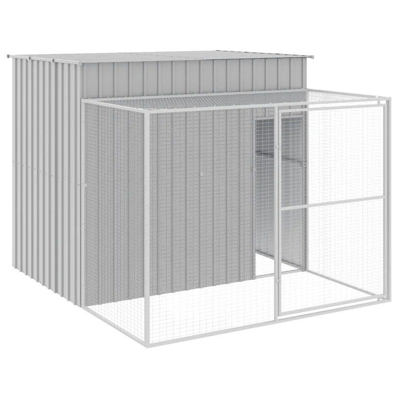 Niche pour chien avec cour clair 214 x 253 x 181 cm gris 02_0043505