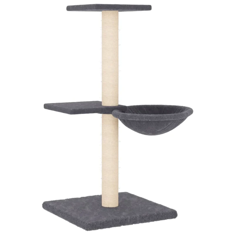 Arbre à chat meuble tour grimper jouet grattage grattoir escalade plateforme avec griffoirs en sisal foncé 72 cm gris 02_0022702