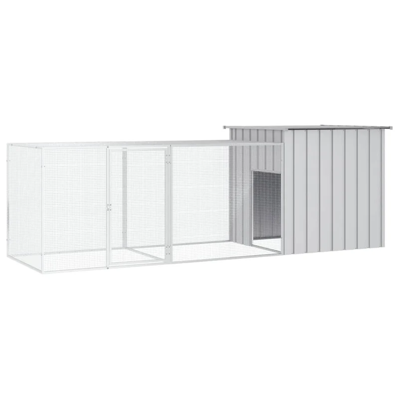 Cage pour poules 300 x 91 x 100 cm acier galvanisé gris 02_0041657