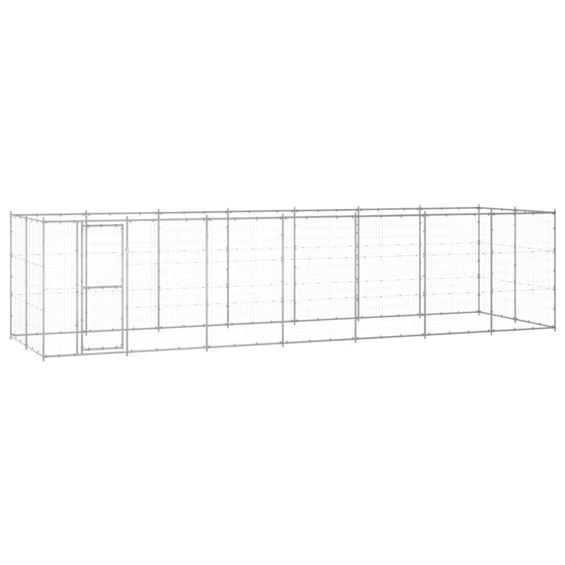 Chenil extérieur cage enclos parc animaux chien extérieur acier galvanisé 16,94 m² 02_0000410