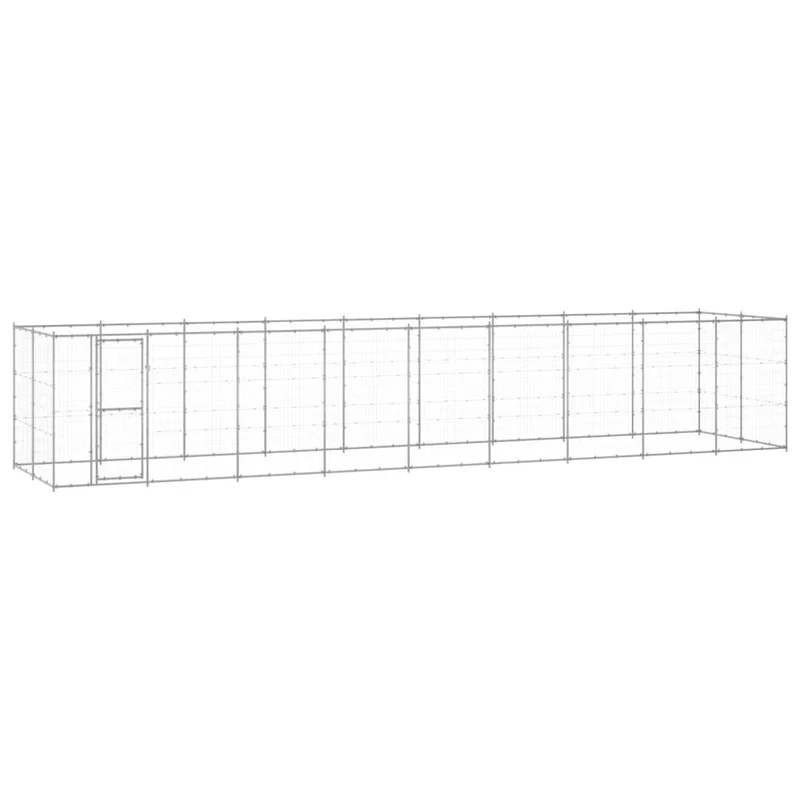 Chenil extérieur cage enclos parc animaux chien extérieur acier galvanisé 21,78 m² 02_0000413