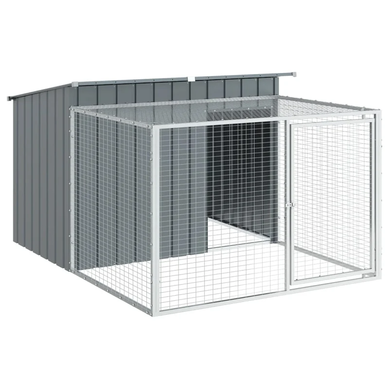 Niche pour chien avec cour 153 x 194 x 110 cm anthracite 02_0043469