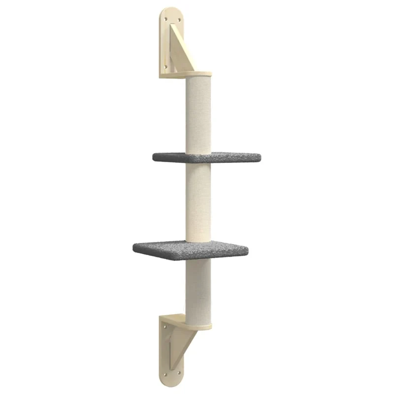 Arbre à chat meuble tour grimper jouet grattage grattoir escalade plateforme mural avec griffoir foncé 108 cm gris 02_0022779