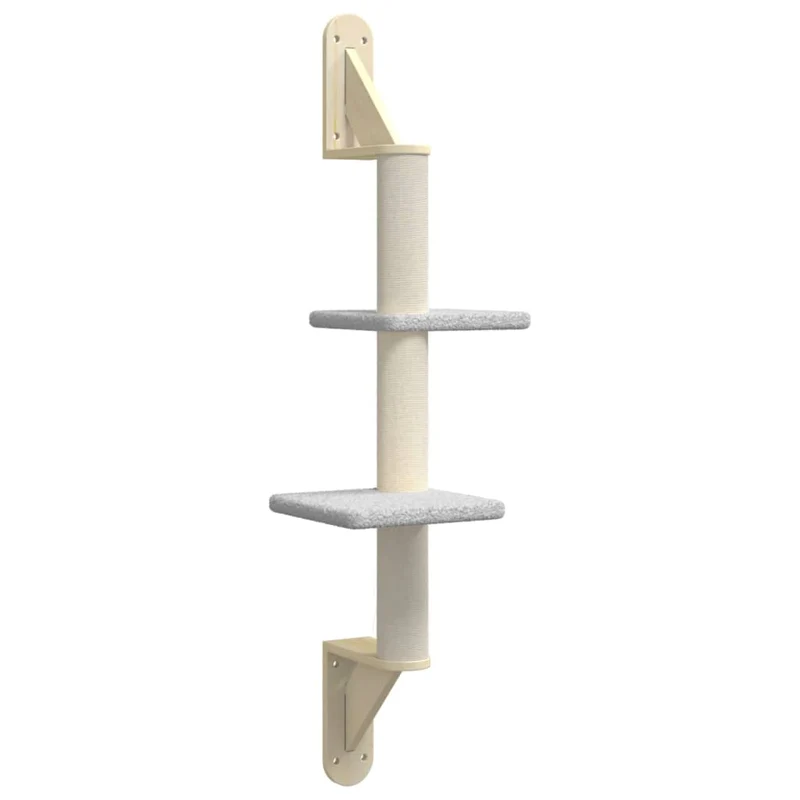 Arbre à chat meuble tour grimper jouet grattage grattoir escalade plateforme mural avec griffoir clair 108 cm gris 02_0022773