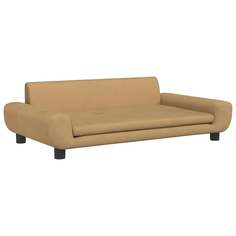 Lit pour chien panier canapé confortable 100 x 54 x 33 cm velours marron 02_0042608