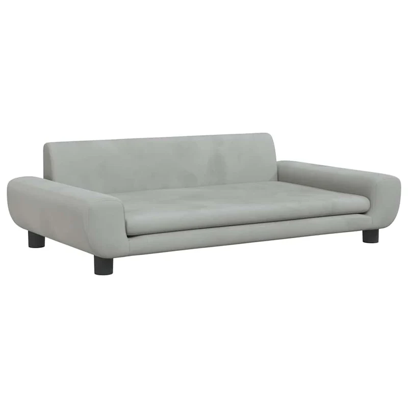 Lit pour chien panier canapé confortable clair 100 x 54 x 33 cm velours gris 02_0043090