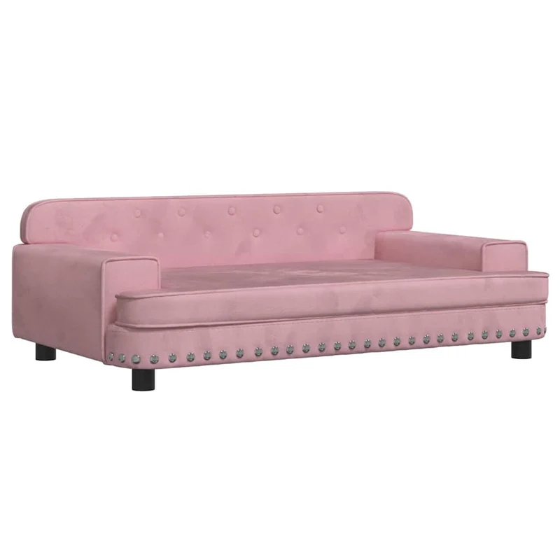 Lit pour chien panier canapé confortable 90 x 53 x 30 cm velours Rose 02_0042999