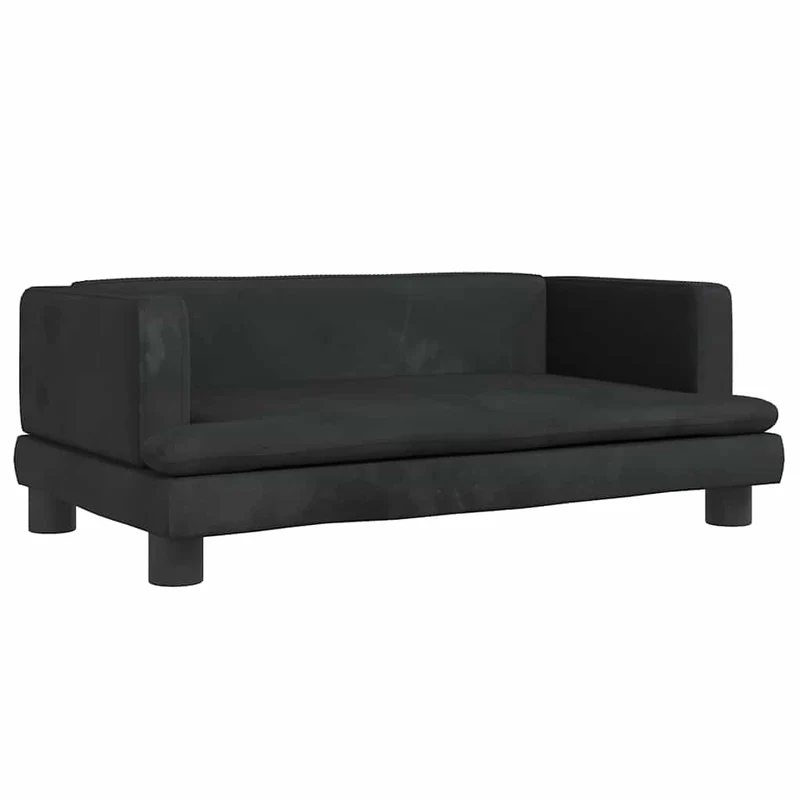 Lit pour chien panier canapé confortable 80 x 45 x 30 cm velours noir 02_0042957