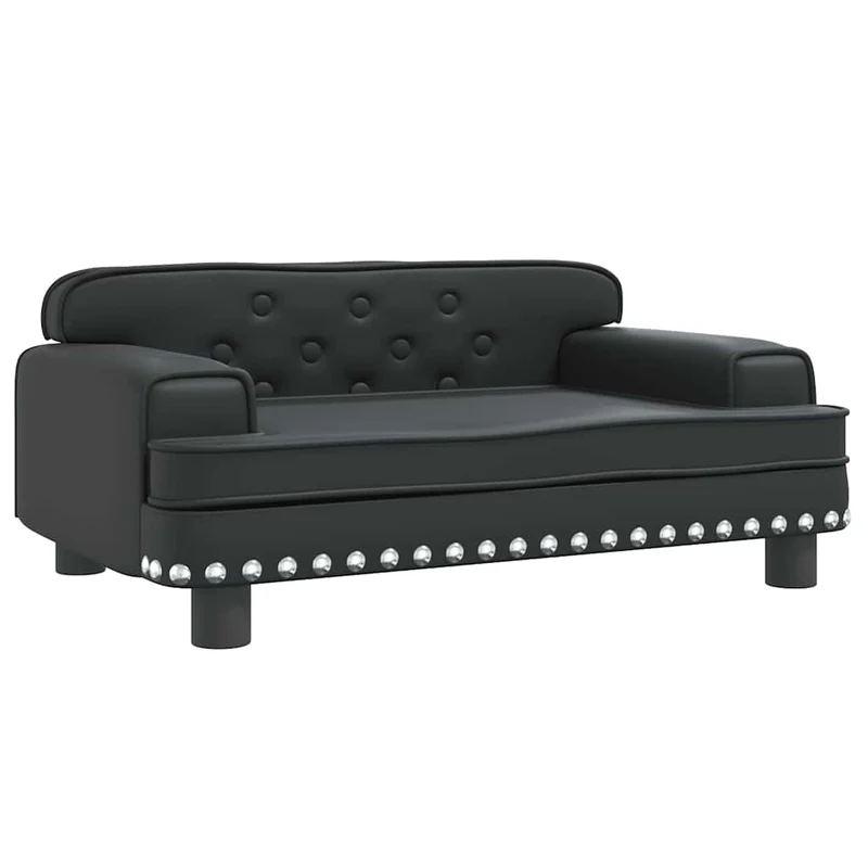 Lit pour chien panier canapé confortable 70 x 45 x 30 cm similicuir noir 02_0042832
