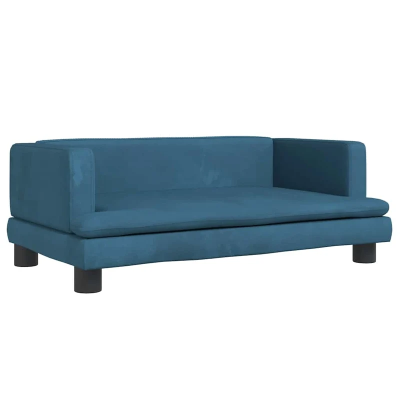 Lit pour chien panier canapé confortable 80 x 45 x 30 cm velours Bleu 02_0042954