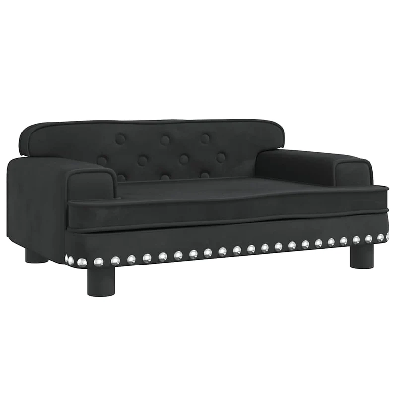 Lit pour chien panier canapé confortable 70 x 45 x 30 cm velours noir 02_0042862