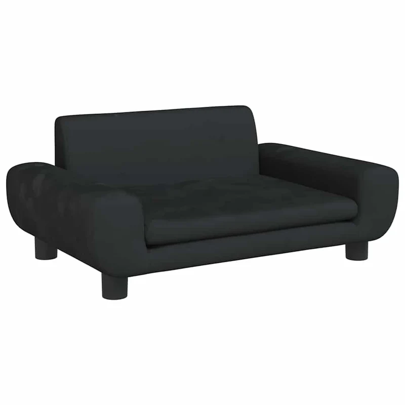 Lit pour chien panier canapé confortable 70 x 45 x 33 cm velours noir 02_0042877
