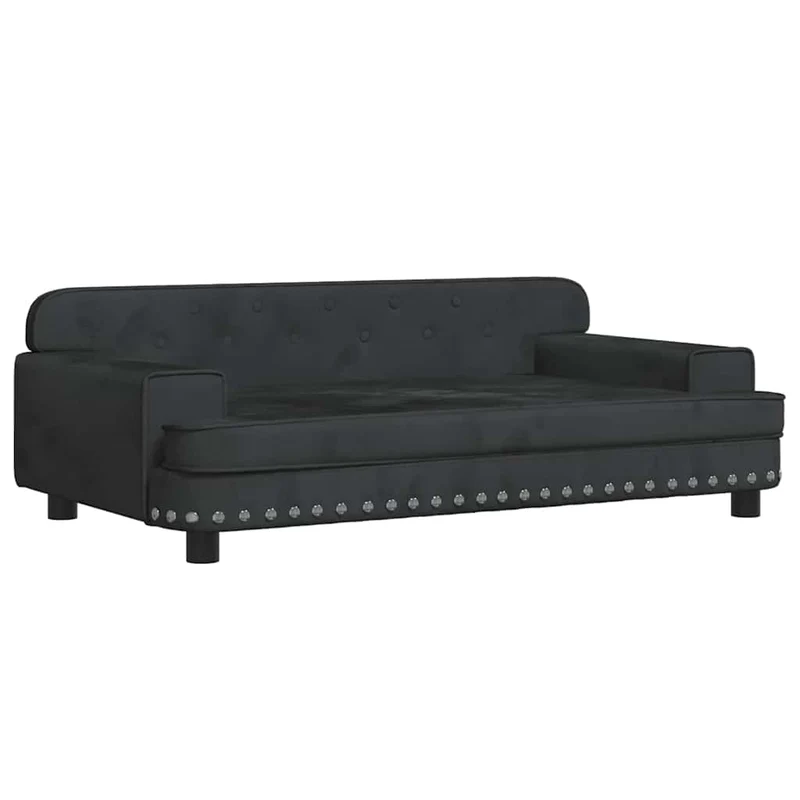 Lit pour chien panier canapé confortable 90 x 53 x 30 cm velours noir 02_0042998