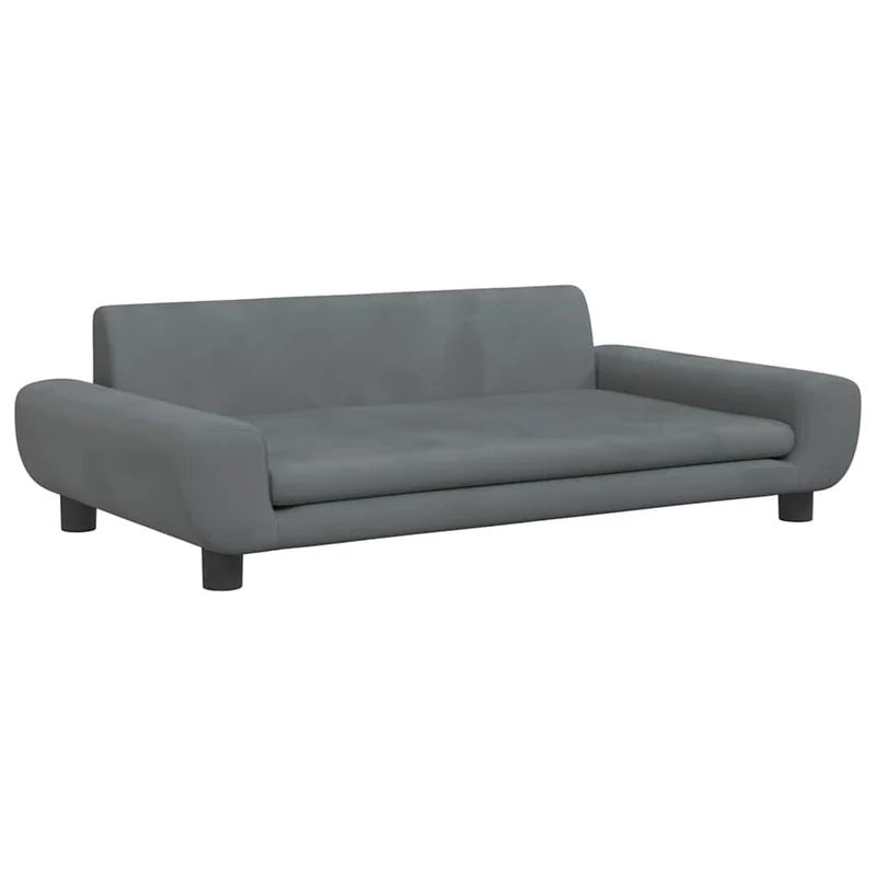 Lit pour chien panier canapé confortable foncé 100 x 54 x 33 cm velours gris 02_0043156