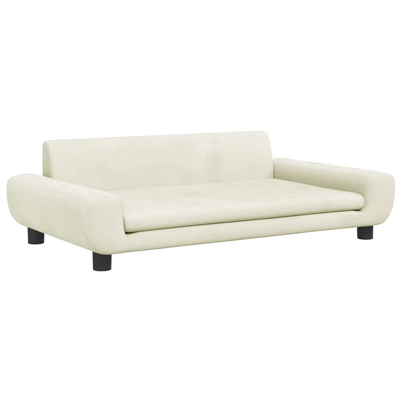 Lit pour chien panier canapé confortable 100 x 54 x 33 cm velours crème 02_0042607