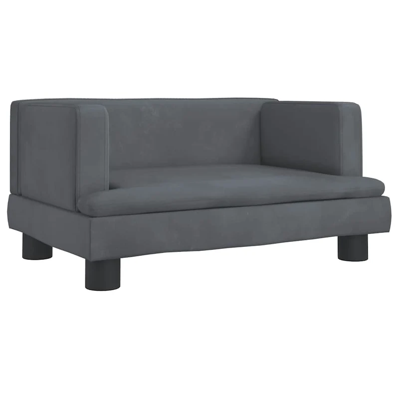 Lit pour chien panier canapé confortable foncé 60 x 40 x 30 cm velours gris 02_0043162
