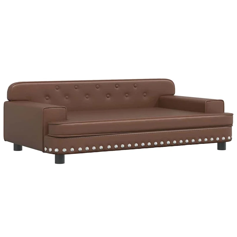 Lit pour chien panier canapé confortable 90 x 53 x 30 cm similicuir marron 02_0042977