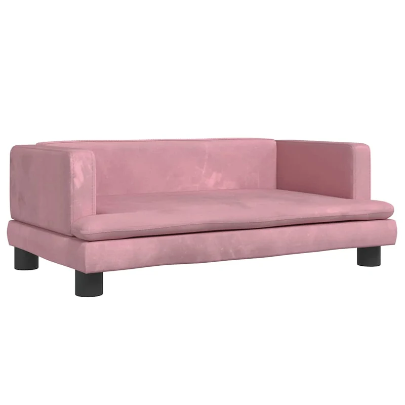 Lit pour chien panier canapé confortable 80 x 45 x 30 cm velours Rose 02_0042958
