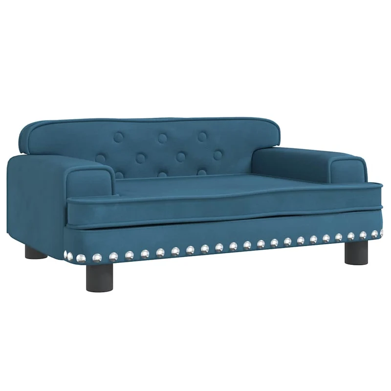 Lit pour chien panier canapé confortable 70 x 45 x 30 cm velours Bleu 02_0042857