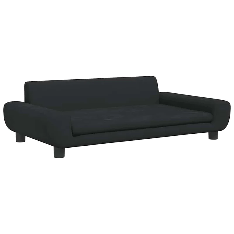 Lit pour chien panier canapé confortable 100 x 54 x 33 cm velours noir 02_0042609