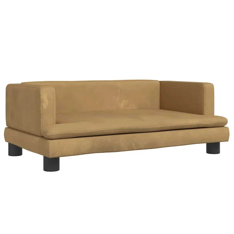 Lit pour chien panier canapé confortable 80 x 45 x 30 cm velours marron 02_0042956