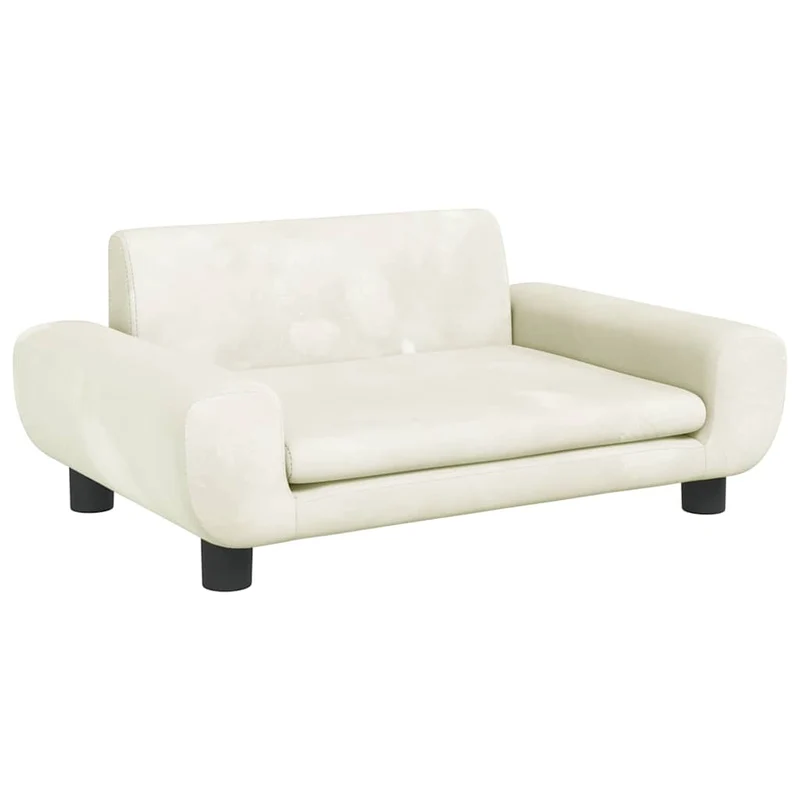 Lit pour chien panier canapé confortable 70 x 45 x 33 cm velours crème 02_0042875