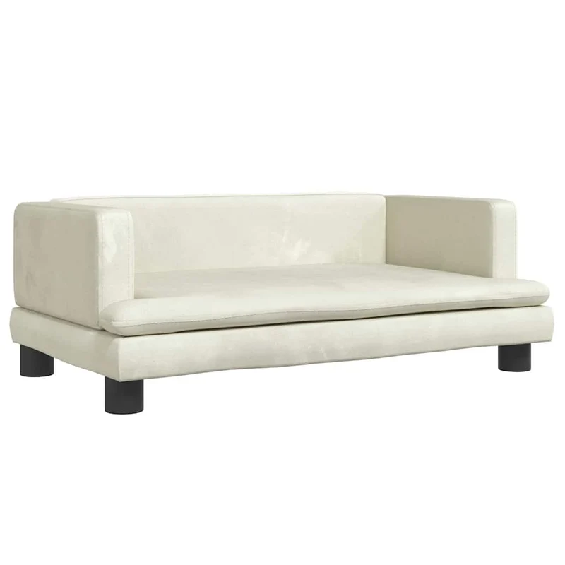 Lit pour chien panier canapé confortable 80 x 45 x 30 cm velours crème 02_0042955