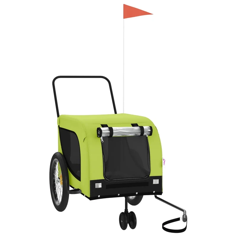 Remorque chariot transport de vélo pour animaux de compagnie vert 02_0044293