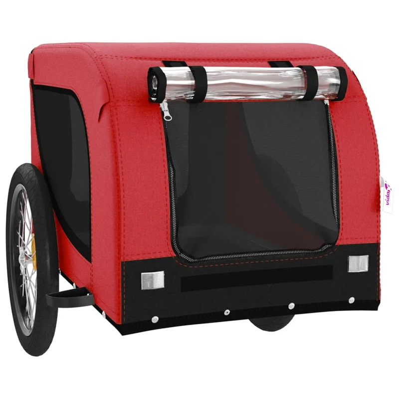 Remorque chariot transport de vélo pour animaux de compagnie rouge 02_0044373