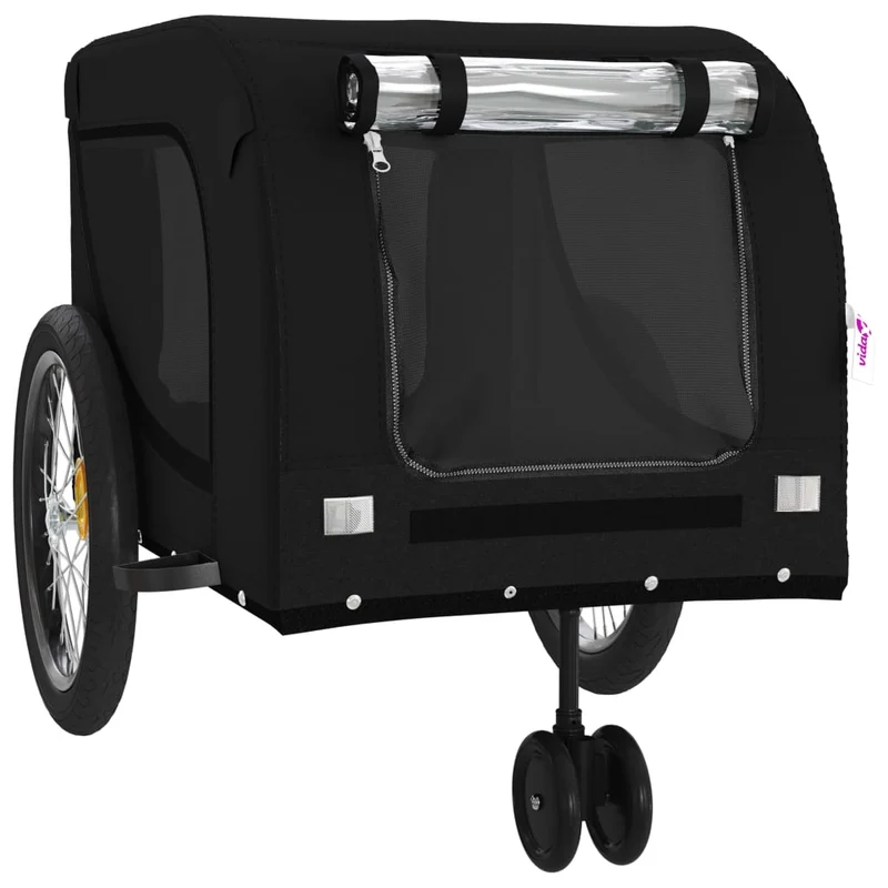 Remorque chariot transport de vélo pour animaux de compagnie noir 02_0044228