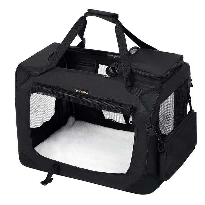 Sac de transport pour chien animal domestique taille M 50 x 35 x 35 cm noir 12_0003680