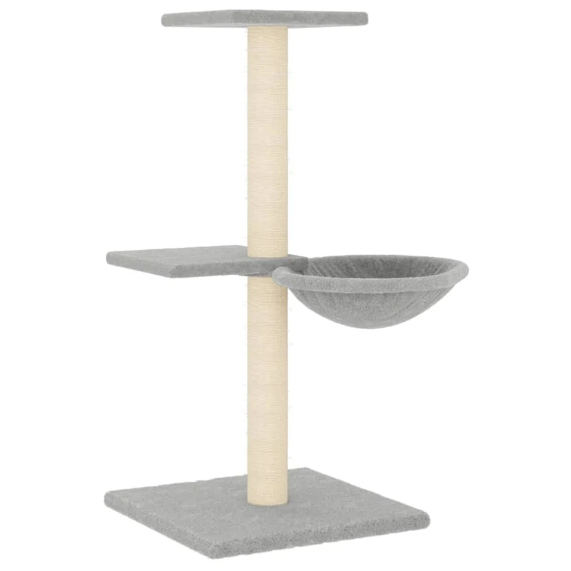 Arbre à chat meuble tour grimper jouet grattage grattoir escalade plateforme avec griffoirs en sisal clair 72 cm gris 02_0022614