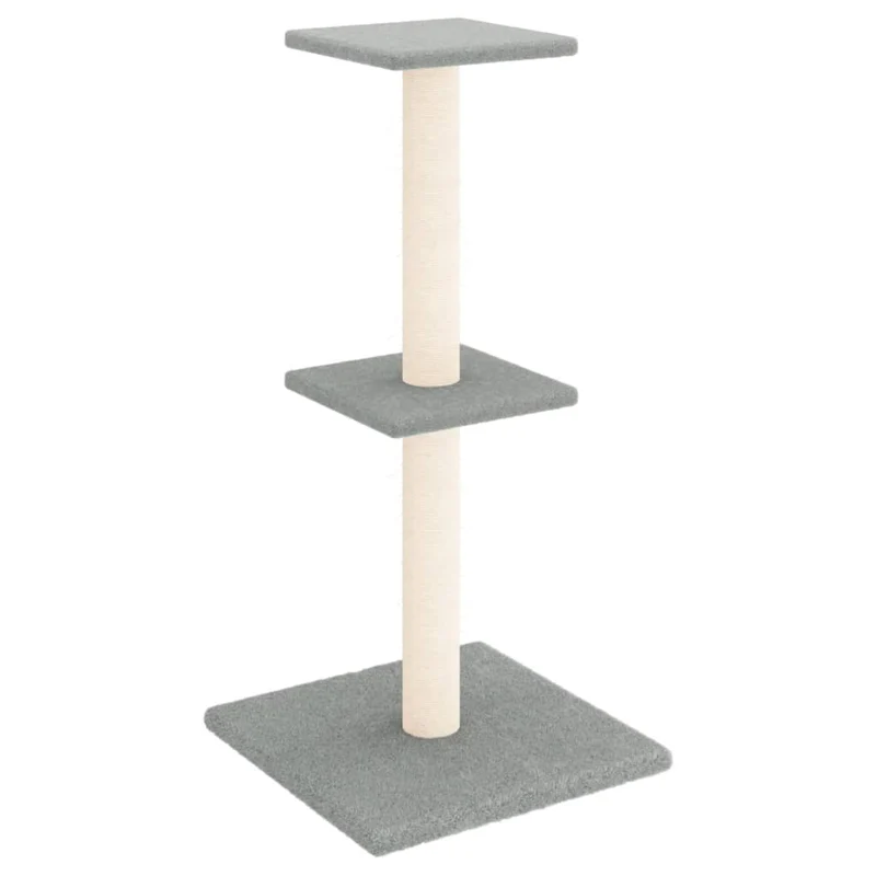 Arbre à chat meuble tour grimper jouet grattage grattoir escalade plateforme avec griffoirs en sisal clair 73 cm gris 02_0022615