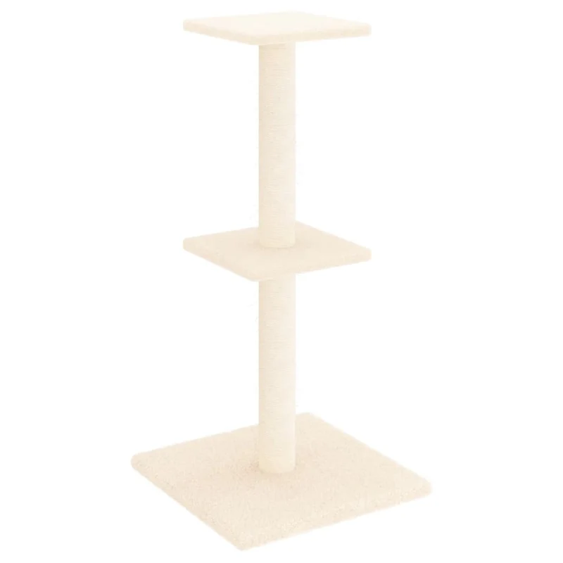 Arbre à chat meuble tour grimper jouet grattage grattoir escalade plateforme avec griffoirs en sisal 73 cm crème 02_0022520
