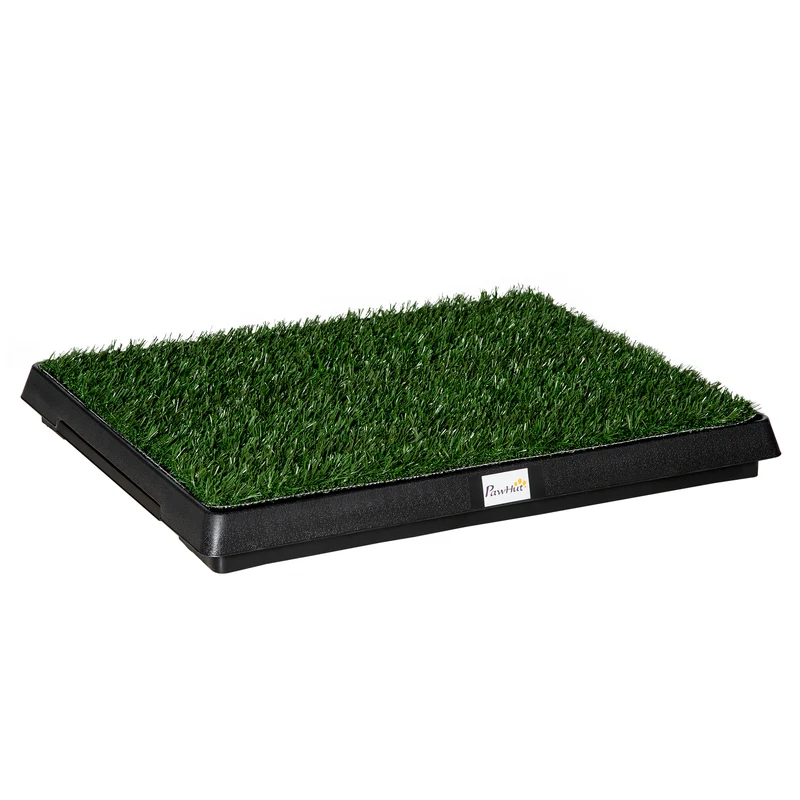 Litière pour chien portable intérieur extérieur 63 x 51 x 6 cm tiroir amovible apprentissage contemporain épuré en PP vert 21_0007513