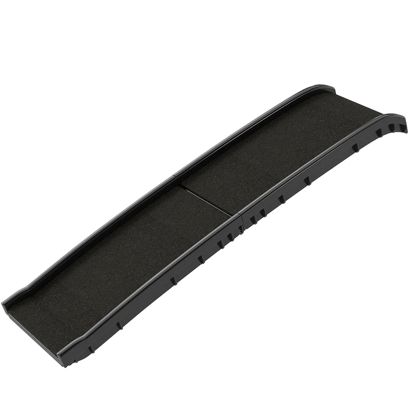 Rampe pliable pour chien 155 x 38,5 x 15,5 cm pente douce surface antidérapante design moderne avec poignée en PP noir 21_0007496