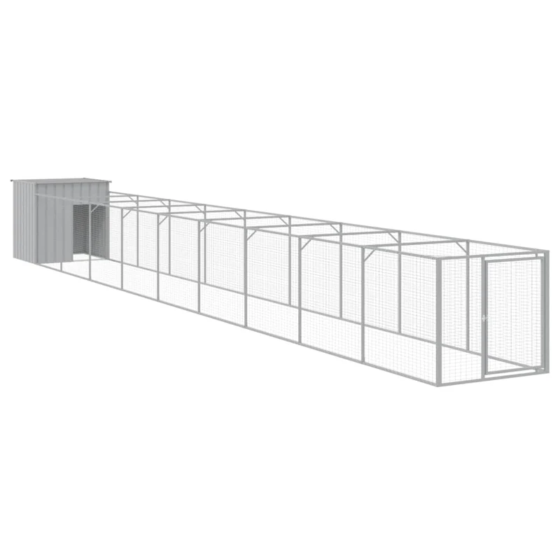 Niche pour chien avec cour clair 110 x 1017 x 110 cm gris 02_0043488